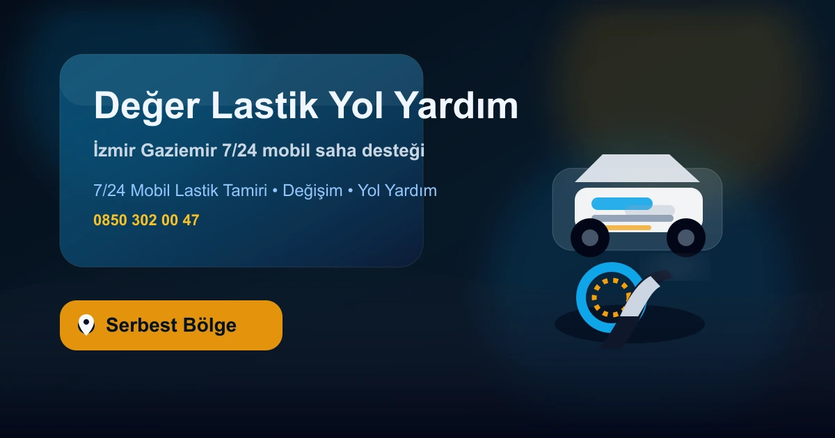 Serbest Bölge bölgesinde mobil lastik hizmeti veren servis aracı